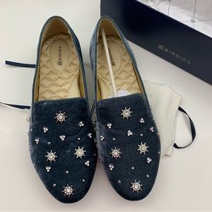 Birdies Blue Celestial Velvet Starling Loafers